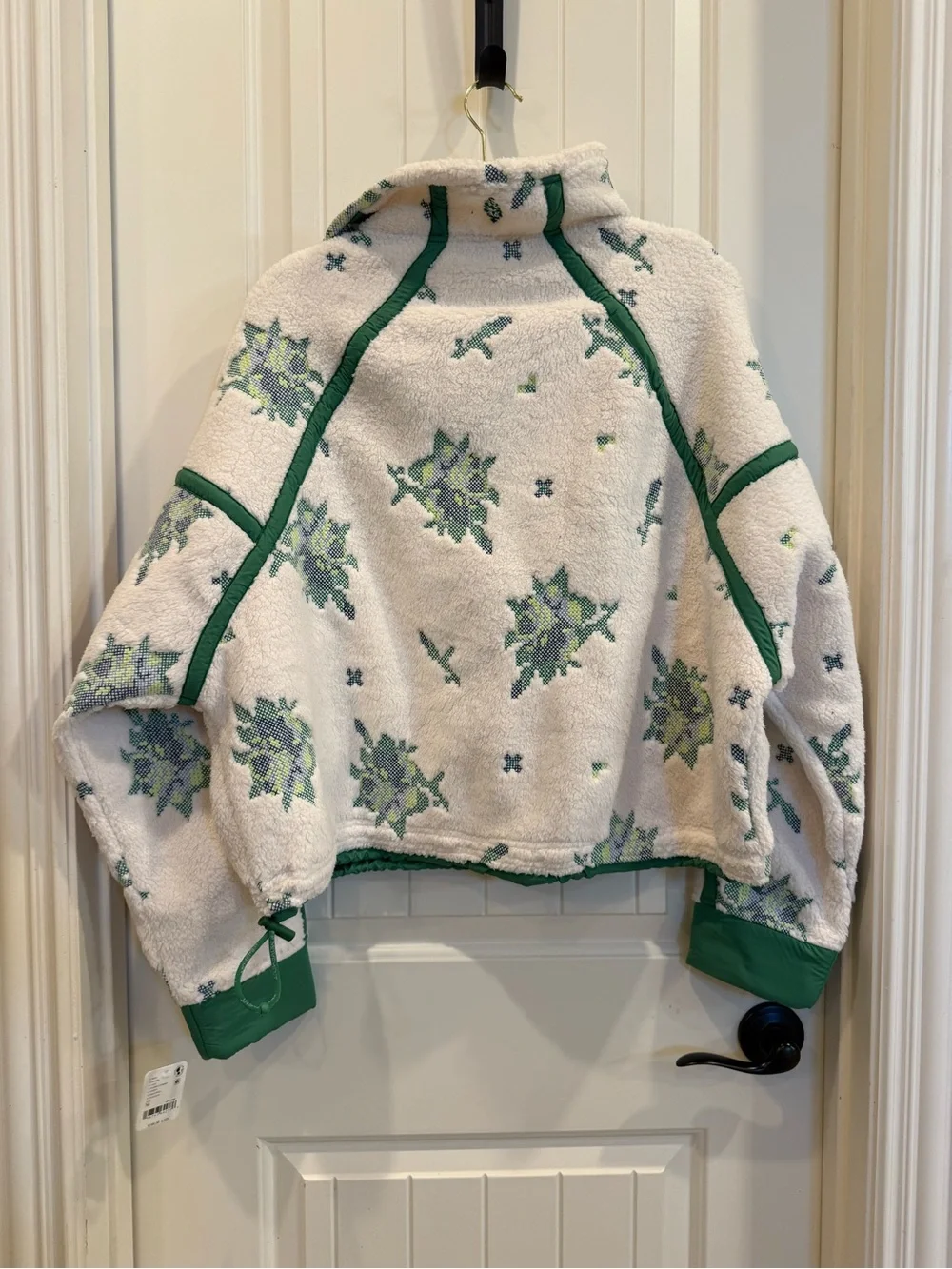Free People Mountain High Embroidered Half Zip Fleece